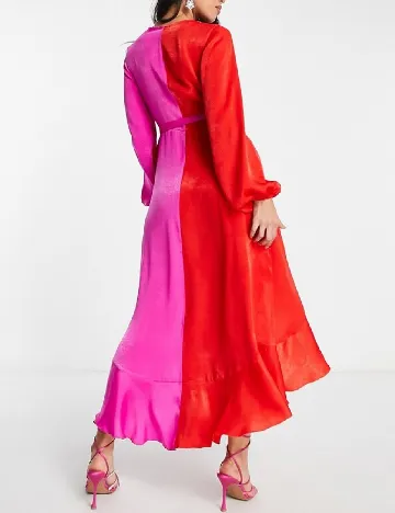 Rochie lunga Flounce London, rosu/roz Rosu