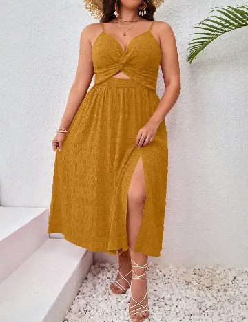 Rochie medie SHEIN CURVE, galben Galben