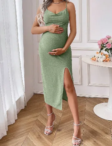 Rochie medie SHEIN Maternity, verde Verde