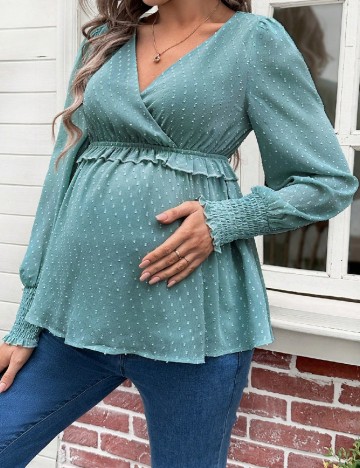 Bluza SHEIN Maternity, verde