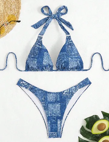 Costum de baie SHEIN, albastru Albastru