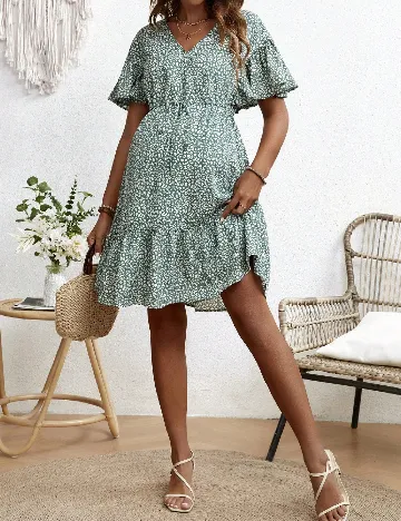 Rochie scurta SHEIN Maternity, verde Verde