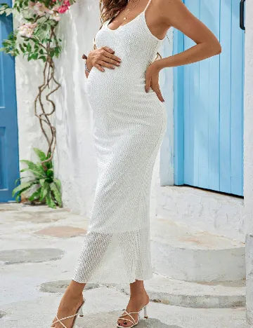 Rochie lunga SHEIN Maternity, alb Alb