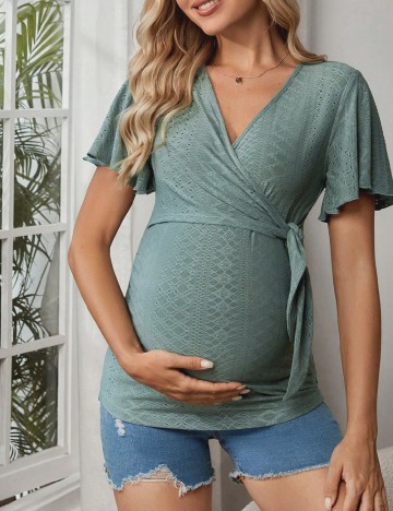 Bluza SHEIN Maternity, verde