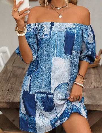 Rochie scurta SHEIN, albastru Albastru