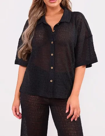 Camasa PRETTYLITTLETHING, negru Negru
