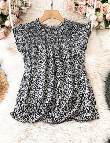 Bluza SHEIN CURVE, alb/negru Negru