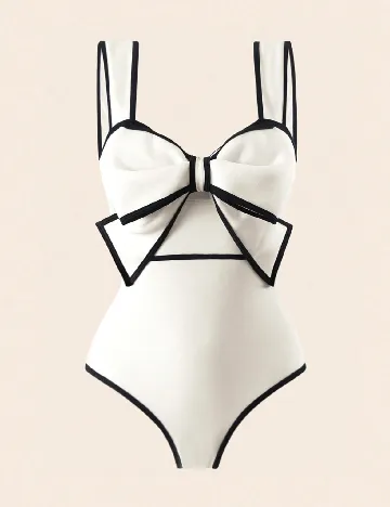 Costum de baie SHEIN, alb Alb