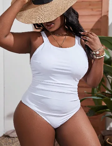 Costum de baie SHEIN CURVE, alb Alb