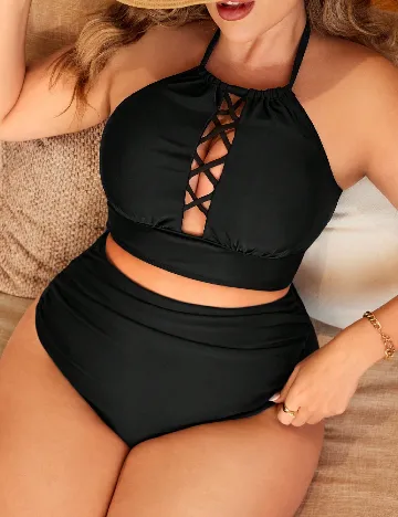 Costum de baie SHEIN CURVE, negru Negru