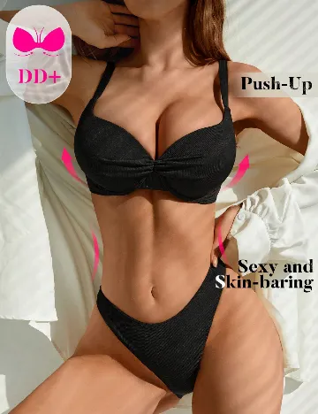 Costum de baie SHEIN, negru Negru