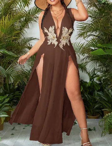 Rochie de plaja SHEIN CURVE, maro Maro