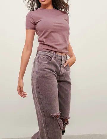 Tricou PRETTYLITTLETHING, roz pudra inchis Roz