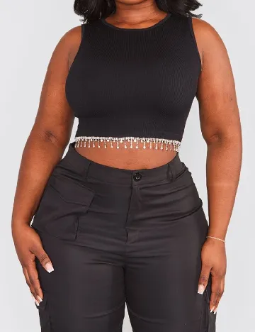 Top PRETTYLITTLETHING, negru Negru