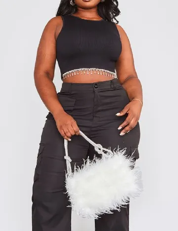 Top PRETTYLITTLETHING, negru Negru