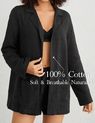 Blazer SHEIN, negru Negru