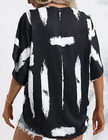 Bluza SHEIN, negru/alb Negru