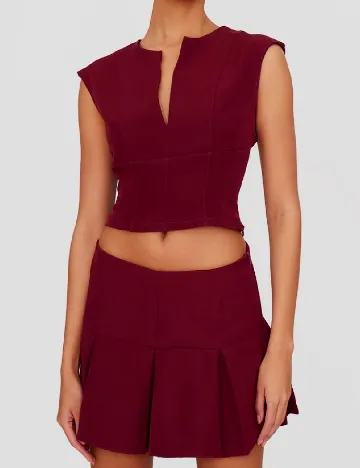 Fusta PRETTYLITTLETHING, visiniu Rosu