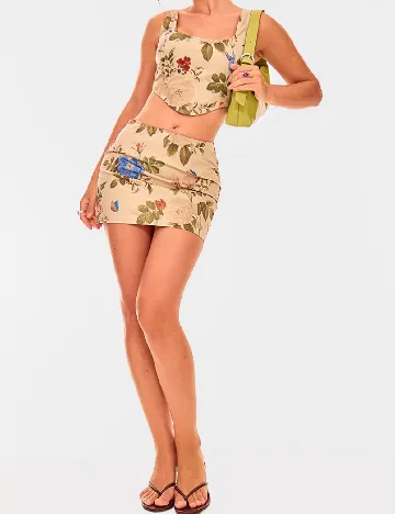 Fusta PRETTYLITTLETHING, maro deschis Maro