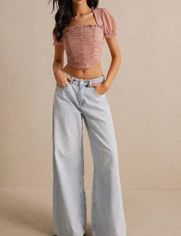 Top SHEIN, roz pudra Roz