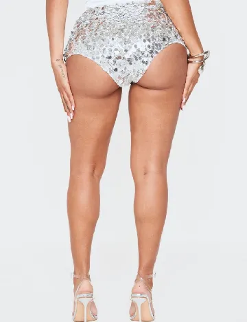 Pantaloni scurti PRETTYLITTLETHING, argintiu