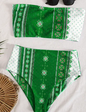 Costum de baie SHEIN, verde Verde