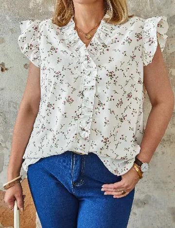 Bluza SHEIN CURVE, alb Alb
