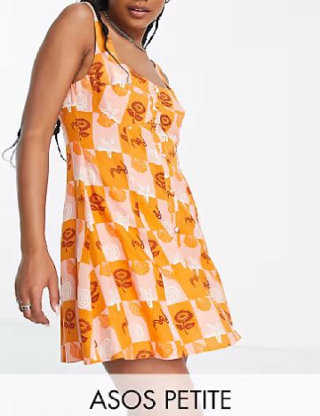 Rochie scurta ASOS, portocaliu