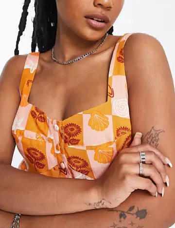 Rochie scurta ASOS, portocaliu