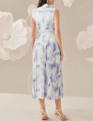 Rochie medie SHEIN, albastru/alb Albastru