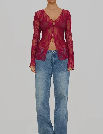 Bluza PRETTYLITTLETHING, visiniu Rosu
