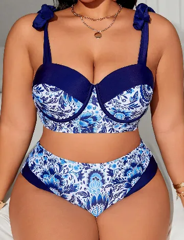 Costum de baie SHEIN CURVE, albastru Albastru