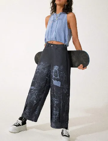 Pantaloni SHEIN, gri albastrui Gri