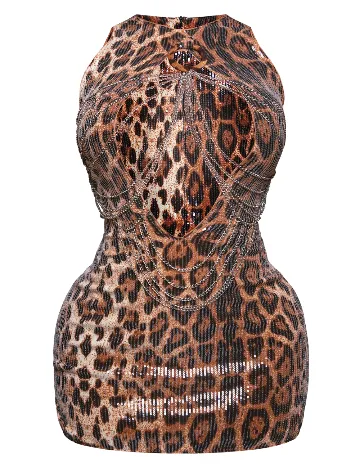 Rochie scurta PRETTYLITTLETHING, animal print Animal print