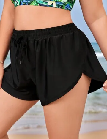 Pantaloni scurti de baie SHEIN CURVE, negru Negru