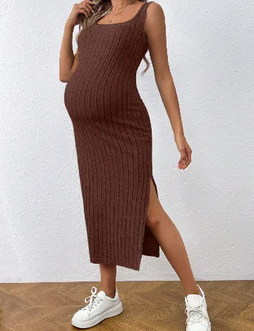 Rochie medie SHEIN Maternity, maro Maro