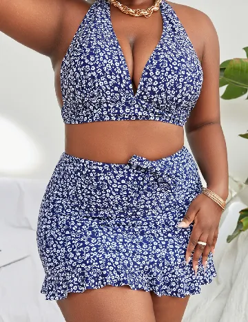 Costum de baie SHEIN CURVE, albastru Albastru