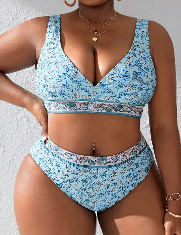 Costum de baie SHEIN CURVE, albastru Albastru