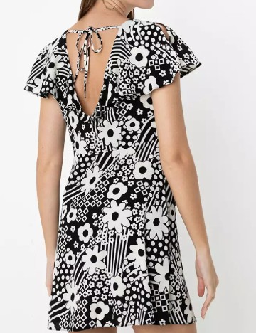 Rochie scurta ASOS, alb/negru