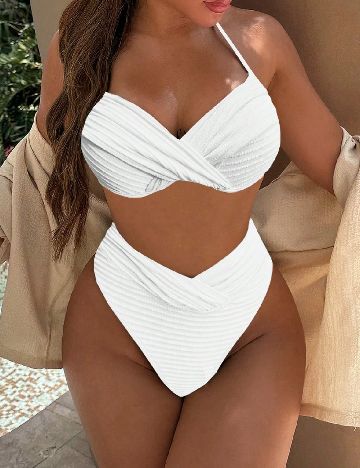 Costum de baie SHEIN, alb