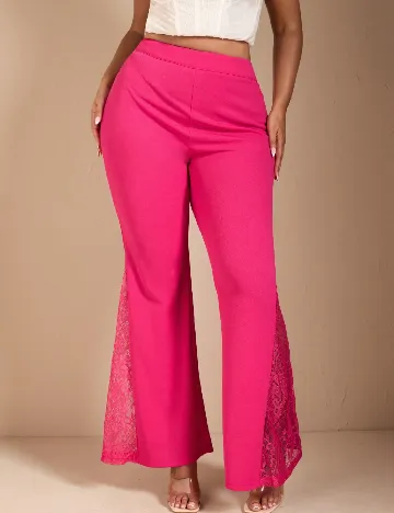 Pantaloni SHEIN CURVE, roz Roz