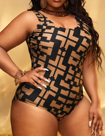 Costum de baie SHEIN CURVE, maro Maro