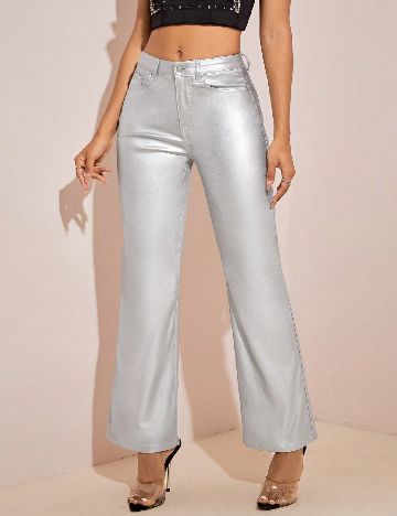 Pantaloni SHEIN, argintiu