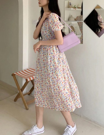 Rochie medie Dazy, floral print
