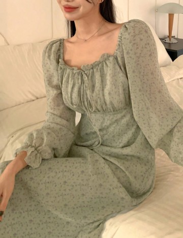 Rochie medie Dazy, verde