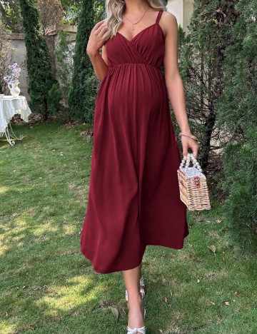Rochie medie SHEIN Maternity, visiniu