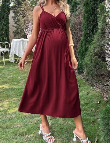Rochie medie SHEIN Maternity, visiniu