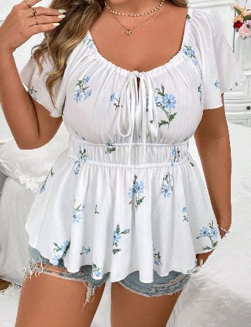 Bluza SHEIN CURVE, alb