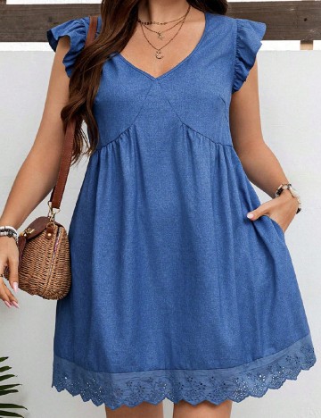Rochie scurta SHEIN CURVE, albastru