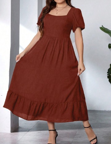 Rochie lunga SHEIN CURVE, maro